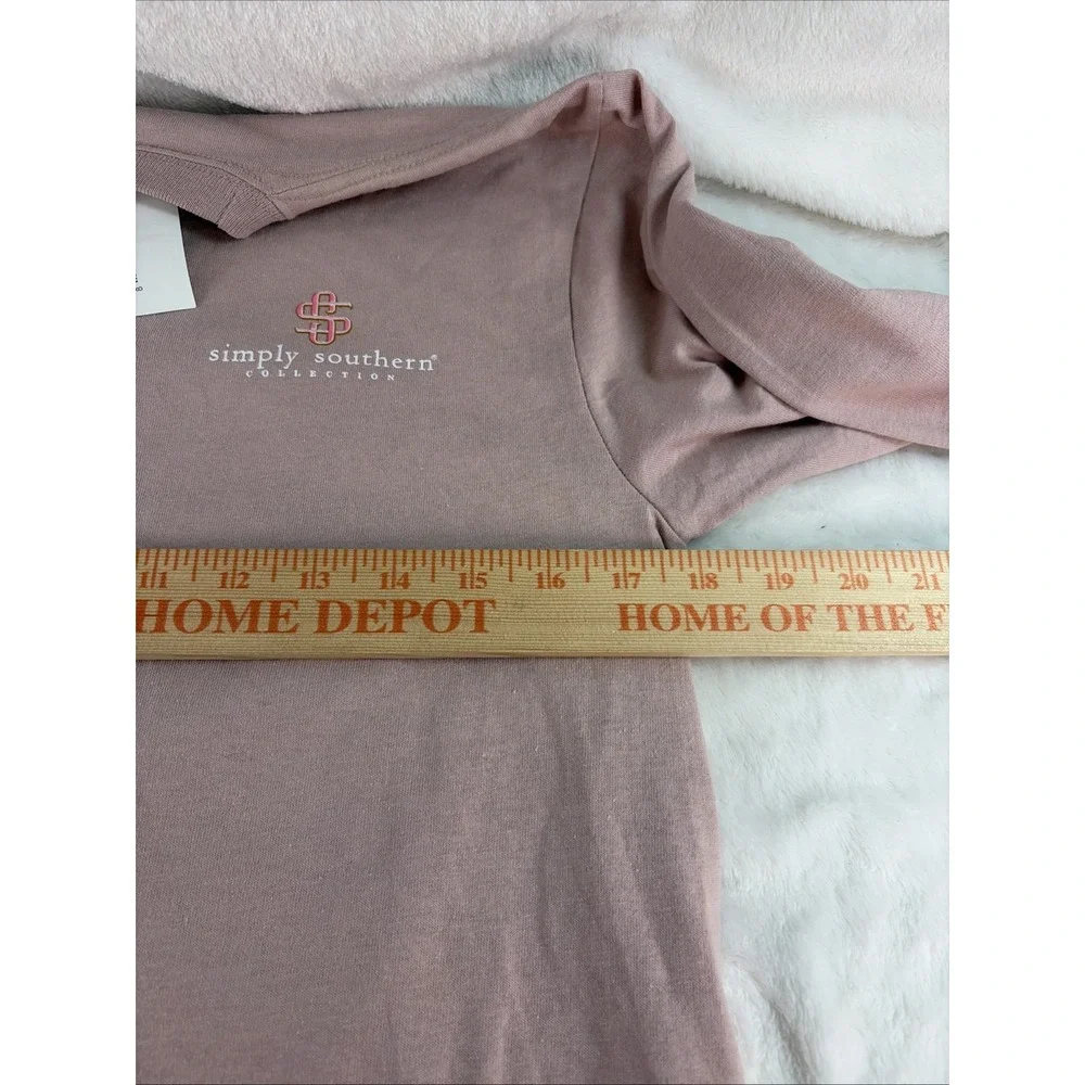 NWT Simply Southern Fancy Like Milkshake Long Sleeve Tee Pink Youth Large